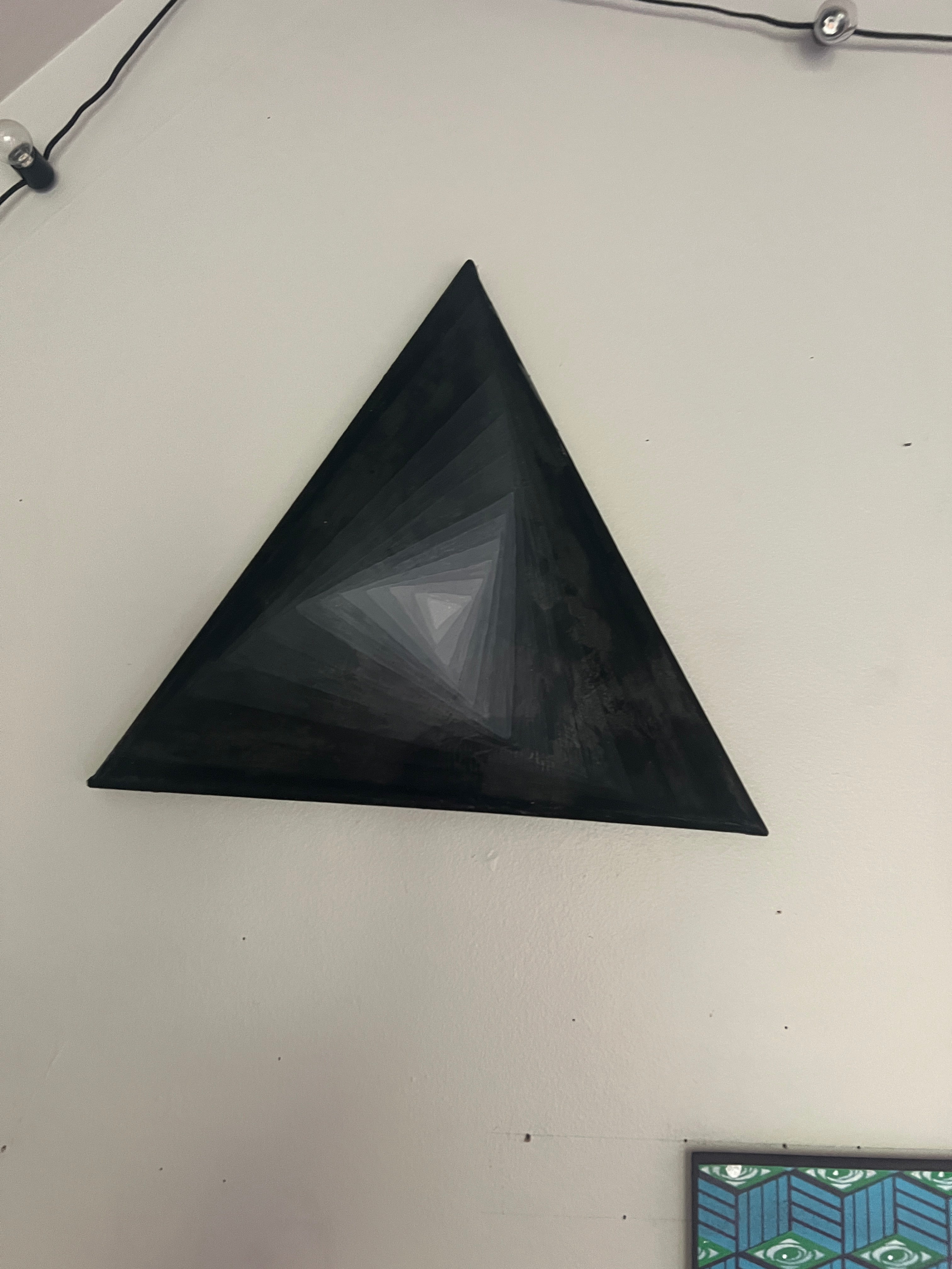 Grayscale Medium Triangle Painting